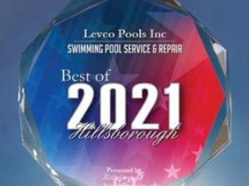 Levco Pools wins the 2021 Best of Hillsborough Award in the Swimming Pool Service & Repair category
